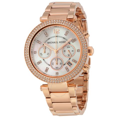 michael kors rose gold white face watch|rose gold watch with numbers.